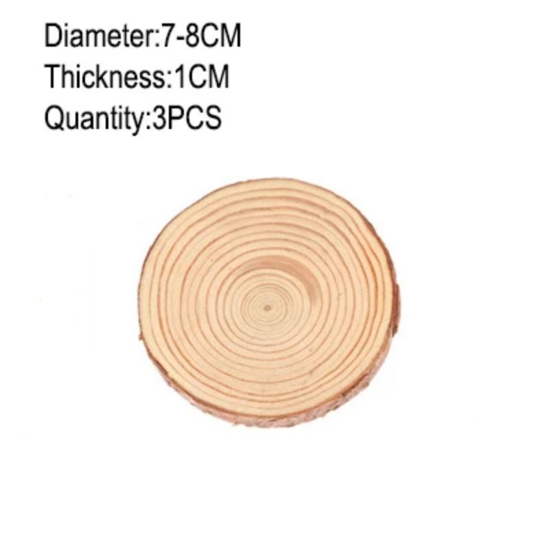 3-12cm Thick Natural Pine Round Unfinished Wood Slices Circles with Tree Bark Log Discs DIY Crafts Rustic Wedding Party Painting