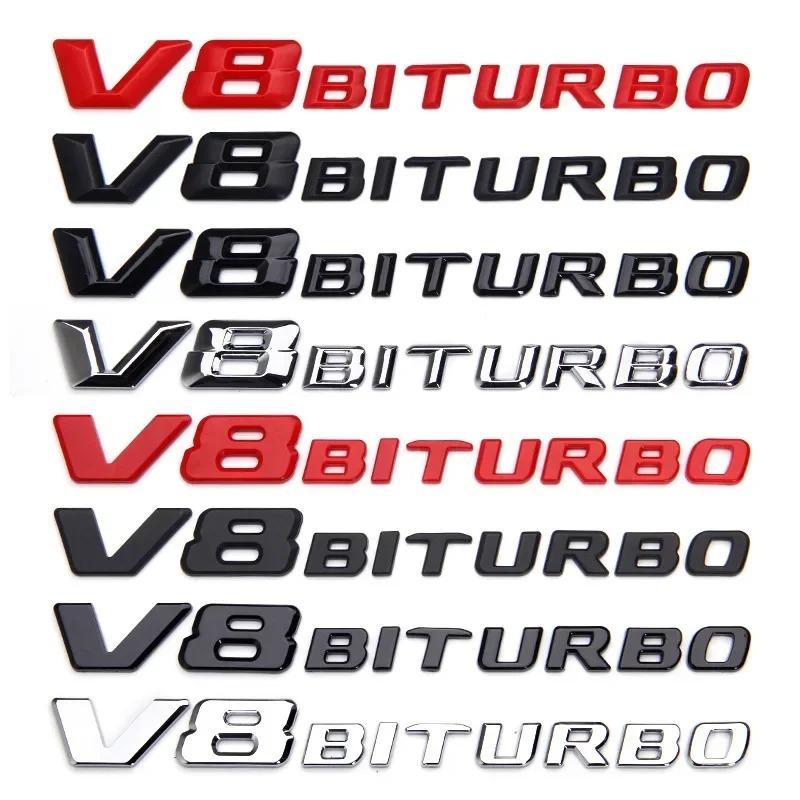 3D ABS Buchstaben Autoaufkleber Kotflügel Seite V8 BITURBO Emblem Plakette Für Mercedes C63 G63 GLE63 S63 W222 W223 W205 W204 Zubehör