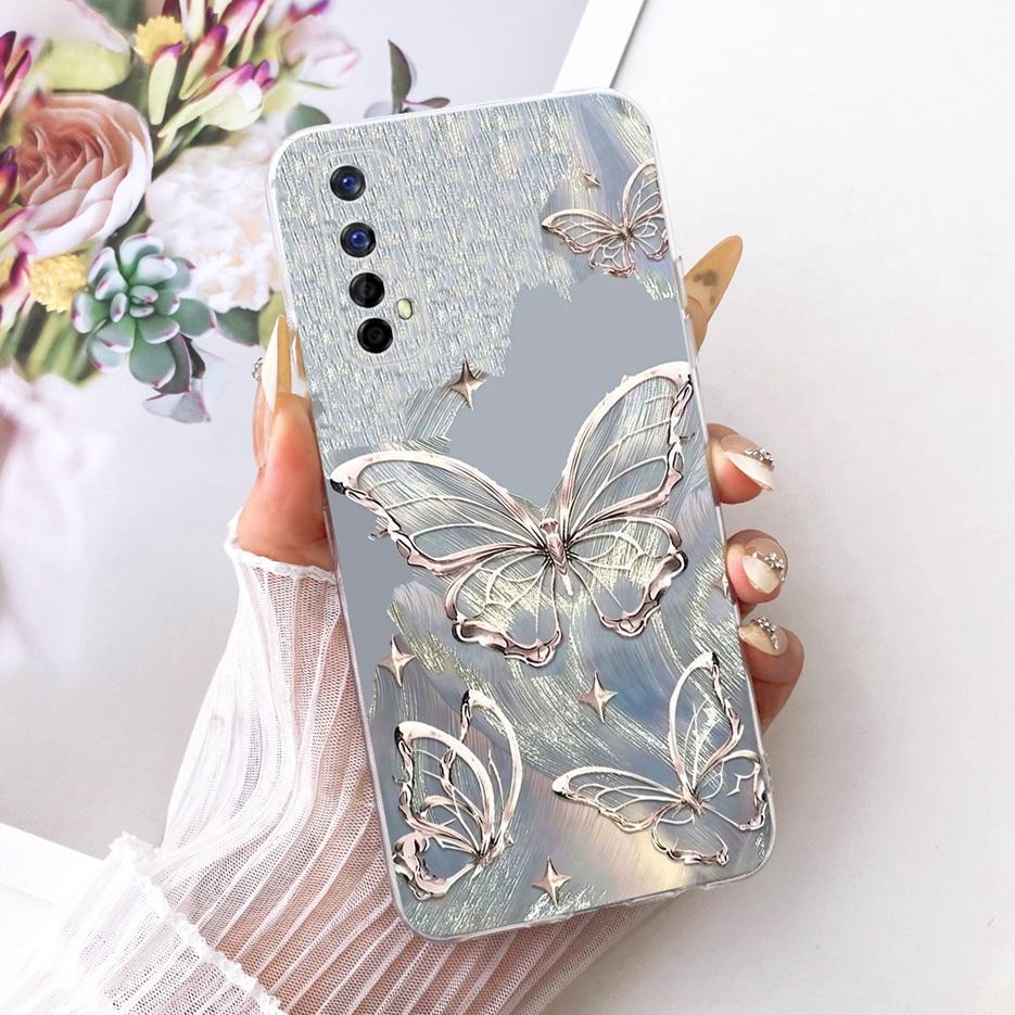 For Realme 7 Pro Case RMX2170 Luxury Butterfly Tree Painted Cover Soft Slim Phone Case For Realme 7 5G Realme7 4G RMX2155 Fundas