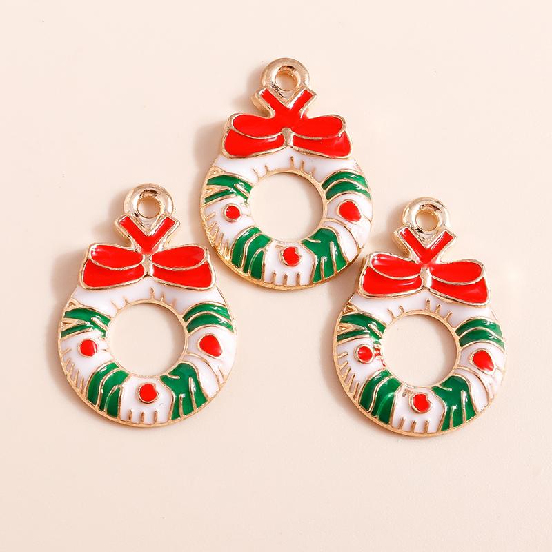 10pcs Enamel Christmas Tree Snowman Pendants Charms for Jewelry Making Earrings Necklace DIY Bracelet Accessories Supplies