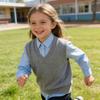 Gilet Maglione Scollo a V Stile Accademico per Bambini 2026 per Ragazzi e Ragazze, Maglia Leggera in Cotone Primavera/Autunno