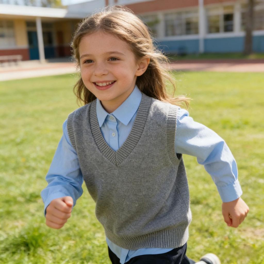 Gilet Maglione Scollo a V Stile Accademico per Bambini 2026 per Ragazzi e Ragazze, Maglia Leggera in Cotone Primavera/Autunno