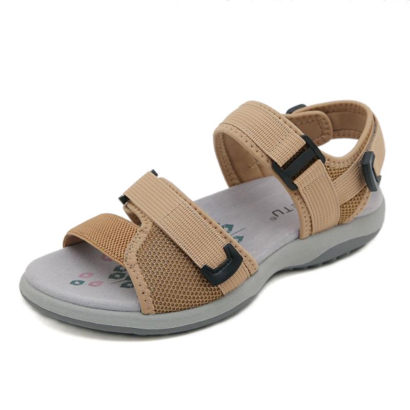 Fashion New 2025 Sports Casual Sandals Woven Velcro Large Size Women's Shoes Simple Cloth Lightweight Velcro Anti-Slip Mother's Shoes
