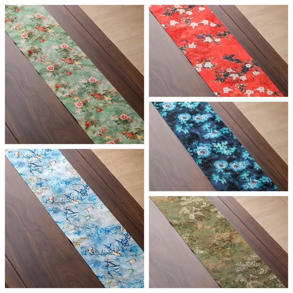 Double Sided Zen Table Runner Vintage Long Tablecloth Tea Ceremony Table Runner  Meditation Space