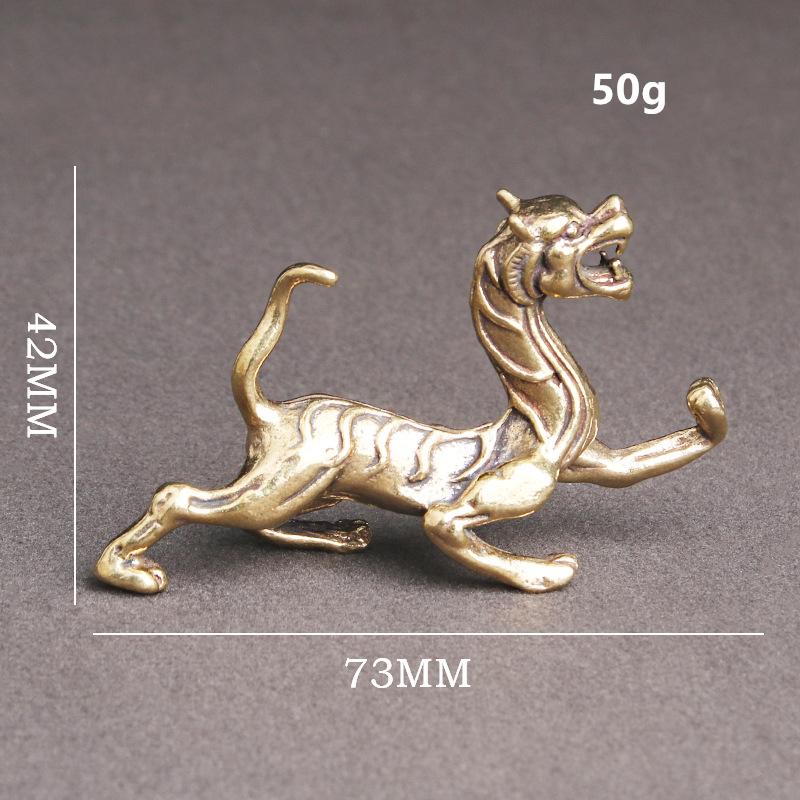 Brass Four Chinas Beasts Great Statue Mascot Feng Shui Antique Miniatures Figurines Home Decoration Ornaments Bronze Collection