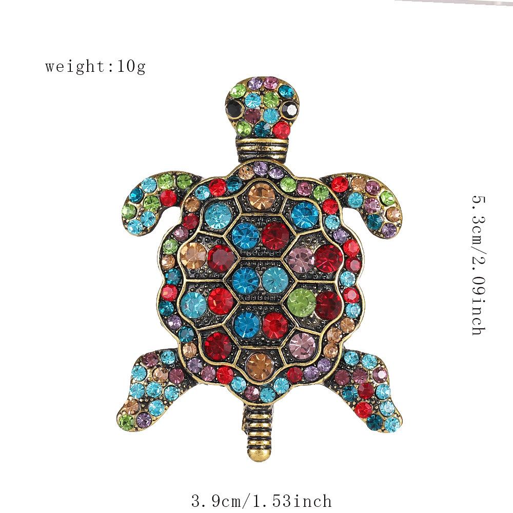 Cute Women Kids Turtle Transparent Rhinestone Brooches Pins Classic Shiny Boutique Decoration Animal Exquisite Badges Corsage