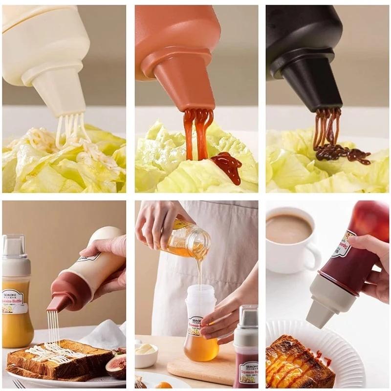 Butelka do przypraw 250 ml do wyciskania do kuchni/ Szczelne puste butelki na przyprawy/ Plastikowa na olej ocet