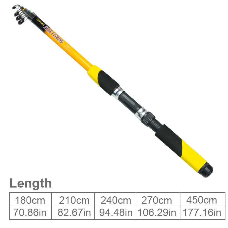 Telescopic Fishing Rods 1.8-4.5M High Carbon Steel Spinning Fishing Rods (For Travelling) Outdoor Bass Fishing Rods