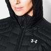 Under Armour Reactor Logo Print Waterproof Hooded Zip Cotton Jacket Women Jackets Black 1280892-001