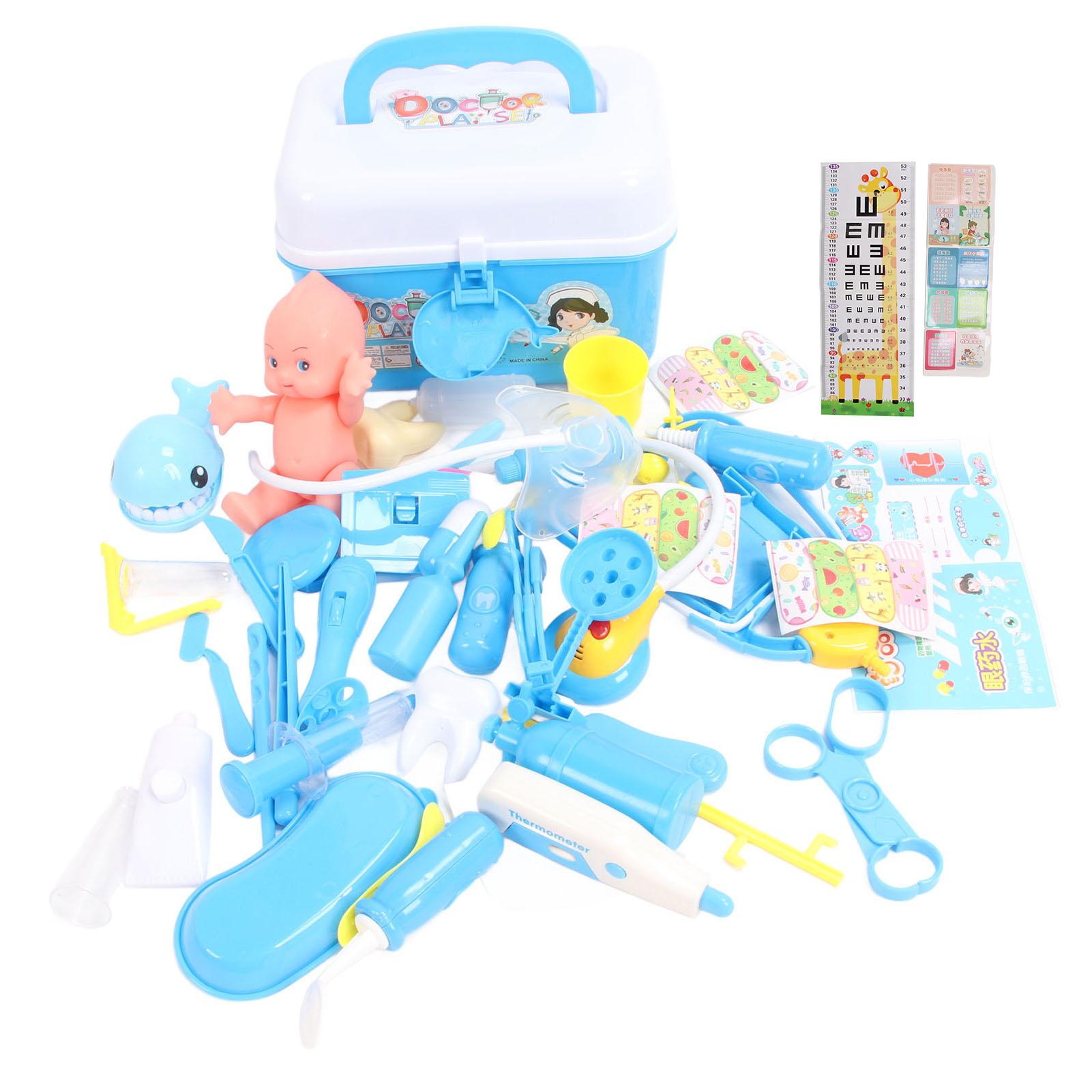 

Игрушка-доктор, развивающий детский игровой набор «Доктор», интерактивные ролевые игры для родителей и детей, медицинский набор синий