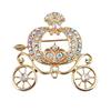 Lanhao Cinderella Pumpkin Car Rhinestone Brooch - Eco-Friendly Alloy, Fairy Tale Retro Pin for Women