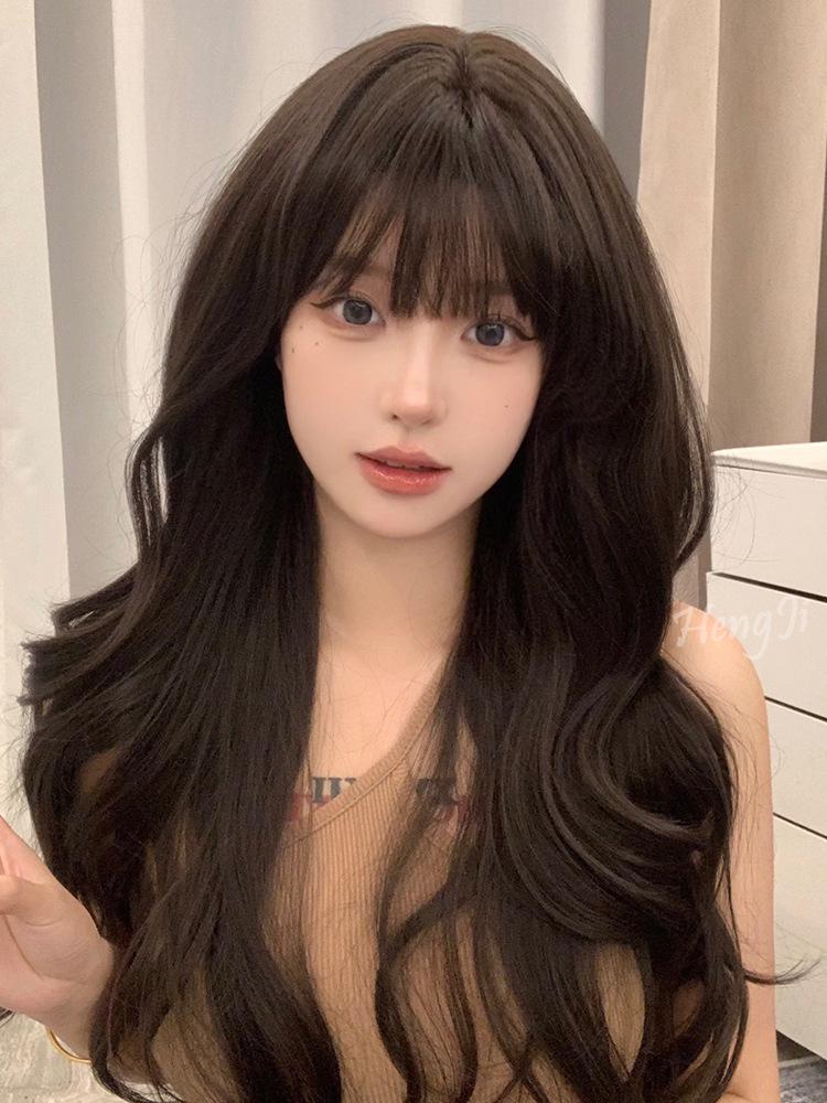 Long Curly Wig with Air Bangs - Realistic Lolita Style
