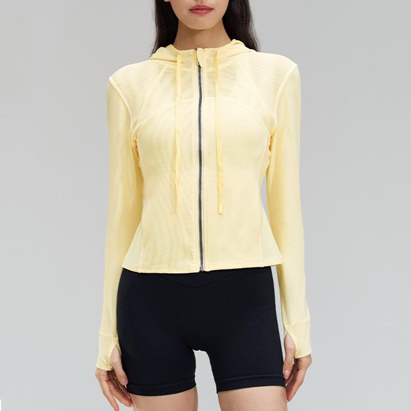 Yoga clothes, yoga tops, sports outdoor long sleeves, moisture wicking, fitness, body tight and breathable fitness clothes, women