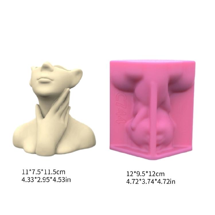 Silicone Vase Molds Fashion Flower Container Moulds Unique Portrait Shaped Storage Jar Mould Pen Holder Resin Molds