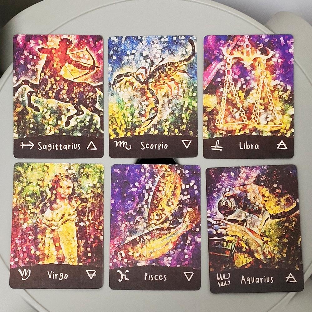 Afterlight Lenormand Deck and 12 Pcs Zodiac Oracle Cards 62*87mm