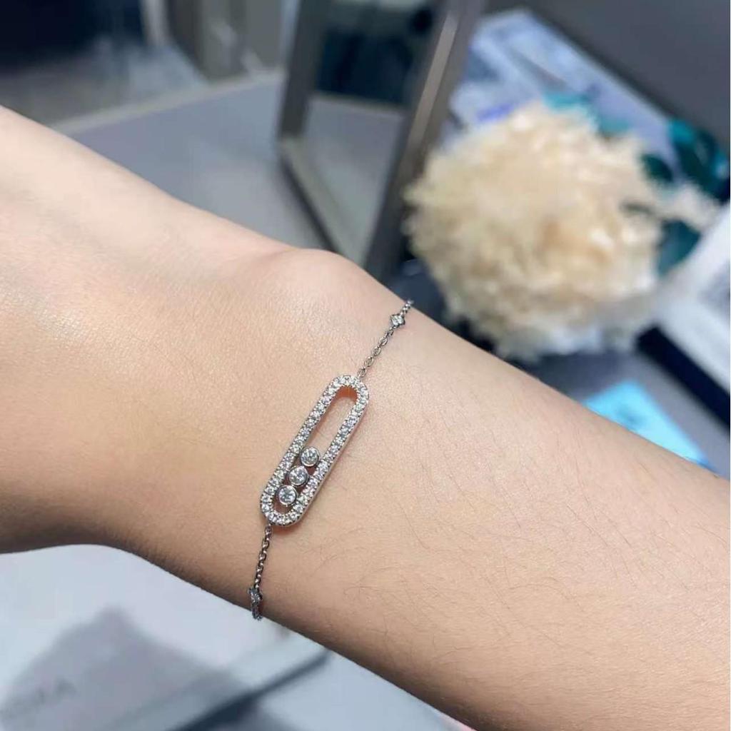 Mei's Elegant Triple Diamond Slider Bracelet for Women - 2025 Trendy Jewelry