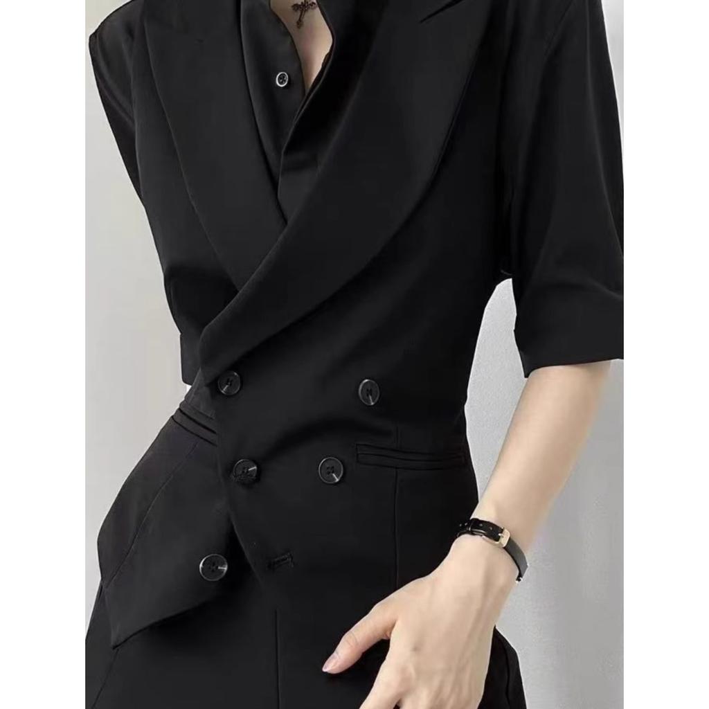 Men's and Women's Casual Suits with A Lapel Collar Business Vest British Style Lapel Collar Slim Fit Vest Jacket