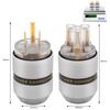 Preffair Brass Audio Power IEC320C13 Pair of AC Power Plugs for Audio Audio Power and Audio Power Female to Male 3-Pin Plug, 15A/125V, 10A/250V,