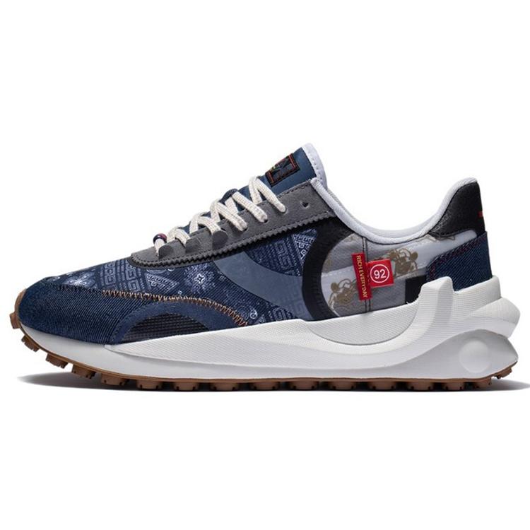 

Li Ning Fabric Cushioning Slip Resistant Abrasion Resistant Low top Running Shoes Men s Blue AGCS013-1 43.5