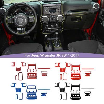 Dashboard Central Control Steering Wheel Co-pilot Handle Decoration Interior Kit Fit for Jeep Wrangler JK 2011-2017 Car Accessories