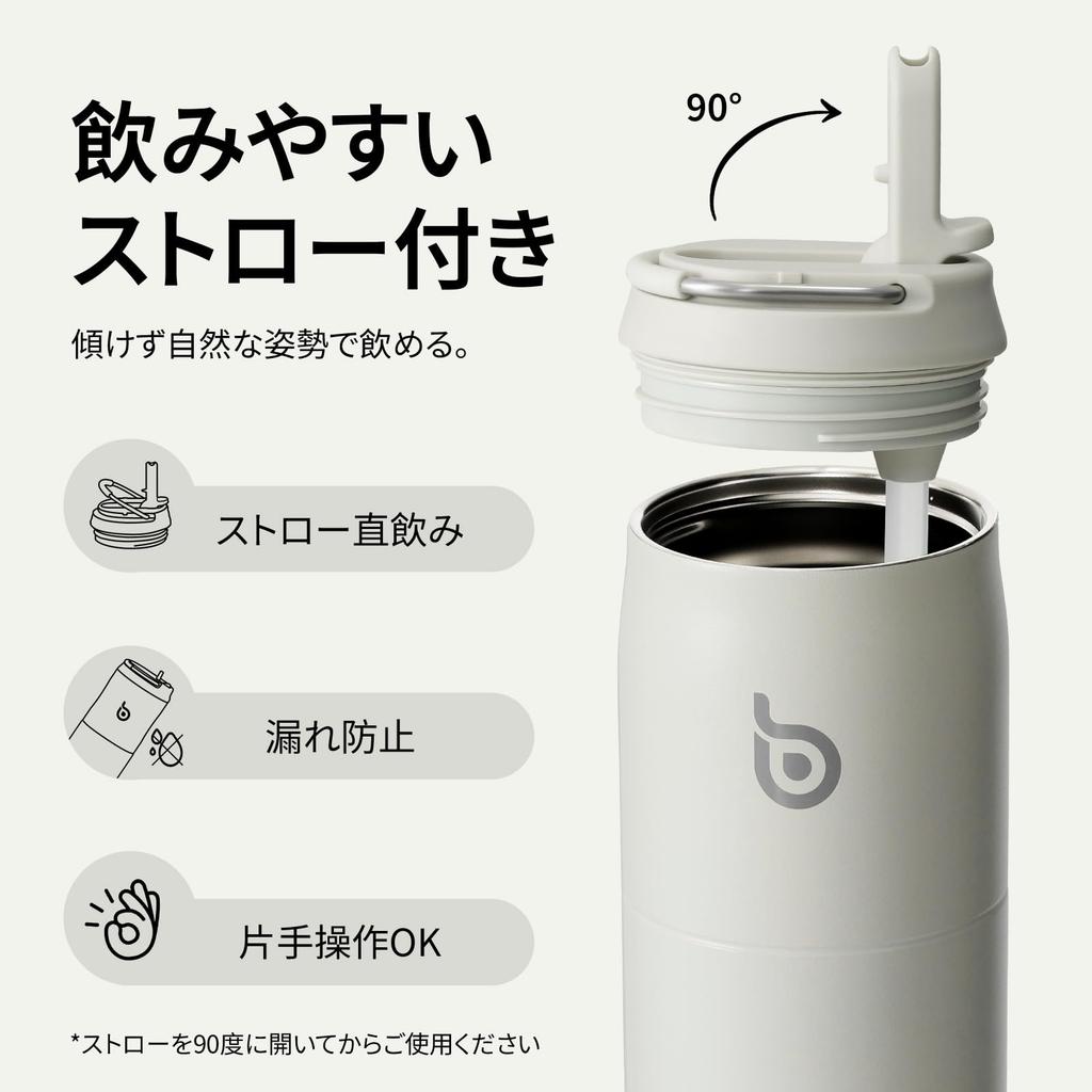BOTTLE BOTTLE 1 Liter Water Bottle, Large Capacity (1000ml), with Straw, Direct Drinking, Insulated, Vacuum Insulated, with Handle, Stylish Stainless
