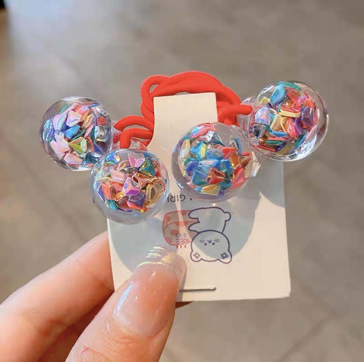 

Детские эластичные ленты для волос с блестками и цветочным принтом, резинка для волос, резинка для волос, веревка принцессы в стиле кавай, головные уборы, детские аксессуары для волос для девочек