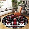 1pc snowman merry christmas Round Chair mat Area Rug - Non-Slip, Floor Mat for Office, Bedroom, and Indoor Decor -1002005