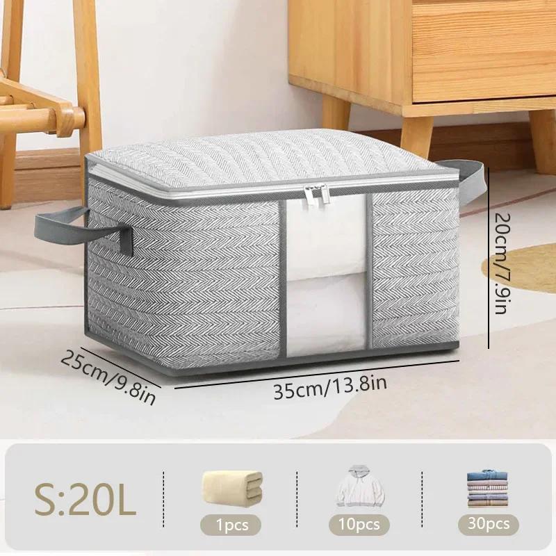 Сумка для хранения одежды Большая вместимость Пододеяльник Мешки для сортировки одежды Пылезащитный органайзер для одежды Домашний органайзер для хранения в гардеробе 1460₽