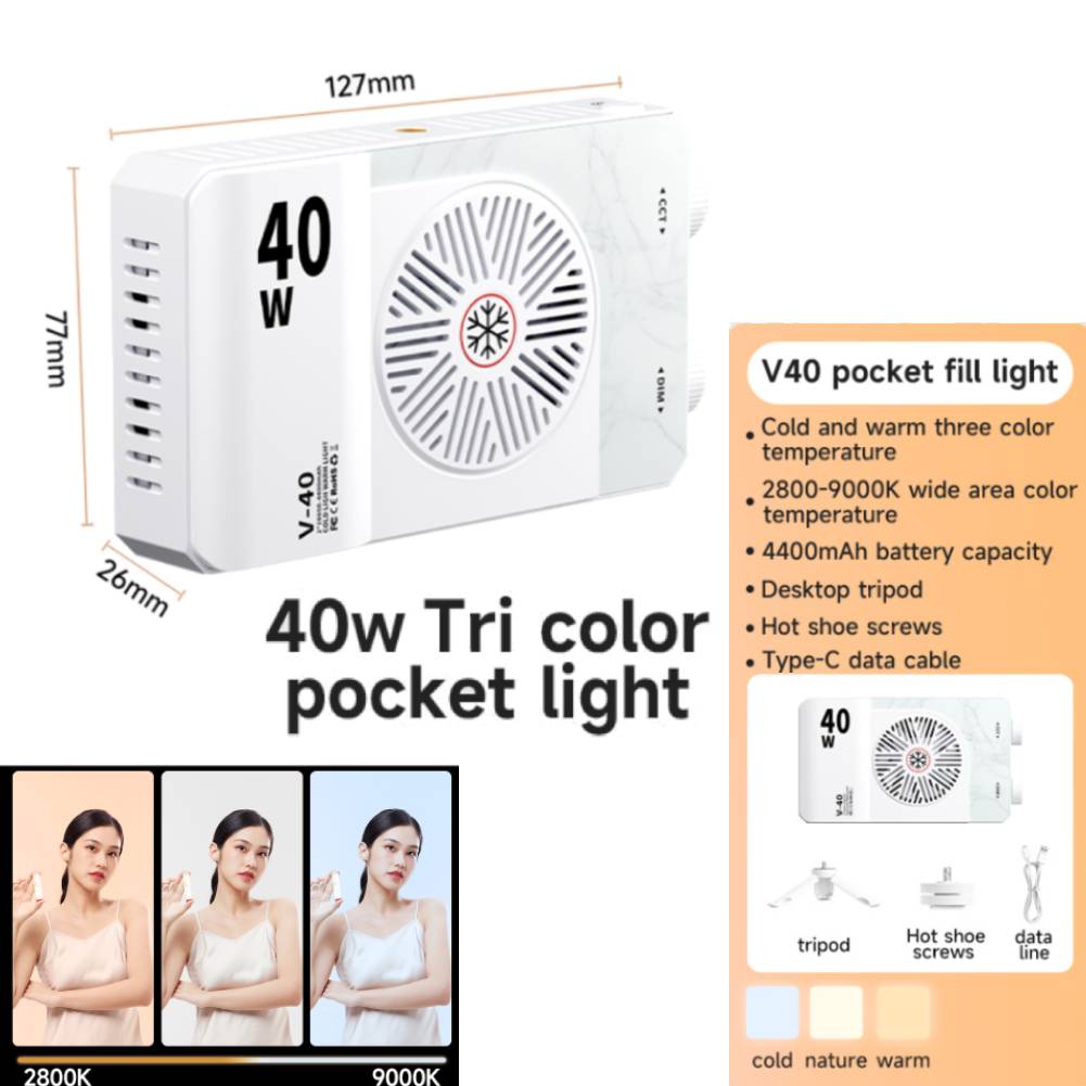 40W LED-Kamera-Licht 2800K-9000K Handheld-Aufhelllicht 4400mAh Wiederaufladbare Fotografie-Beleuchtung für die Fotografie