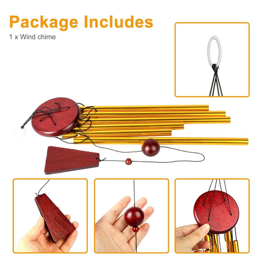 Kreative 6 Röhren Windspiel Glocken Windspiele Kapelle Wohnkultur Für Garten Terrasse Terrasse Balkon Dekor Geschenke wohnkultur dropship