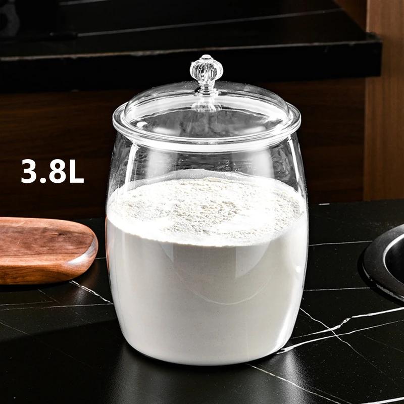 2.2/3.8/6.5L 1pz Barattolo per Farina Cereali Caramelle & Biscotti Contenitore in Plastica Duro e Liscio con Coperchi Trasparente Ermetico per Conservazione Alimentare