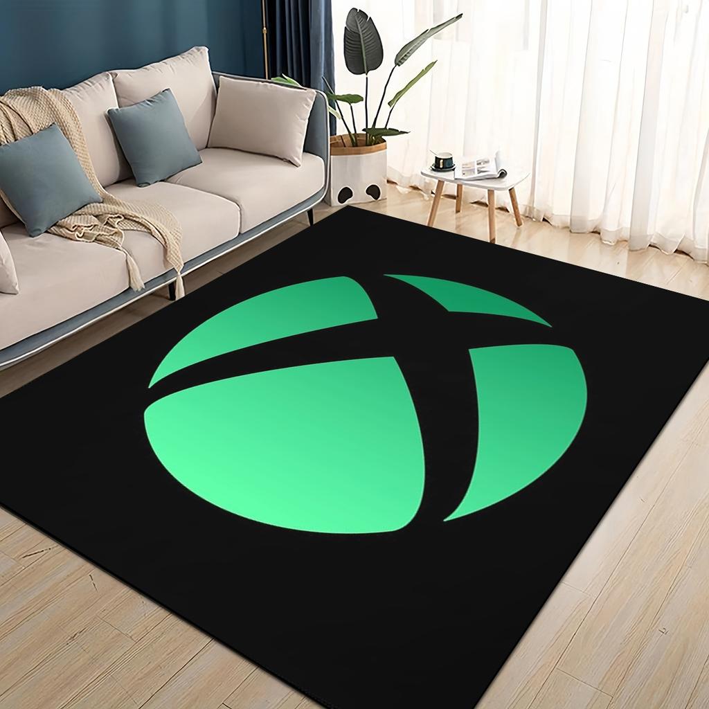 27 Styl Nový Xbox Herní Hráč Logo Hráč Koberec Koberec pro Obývací Pokoj Ložnice Bytová Dekorace, dětská Hra Protiskluzový pro Pohovku Rohožka