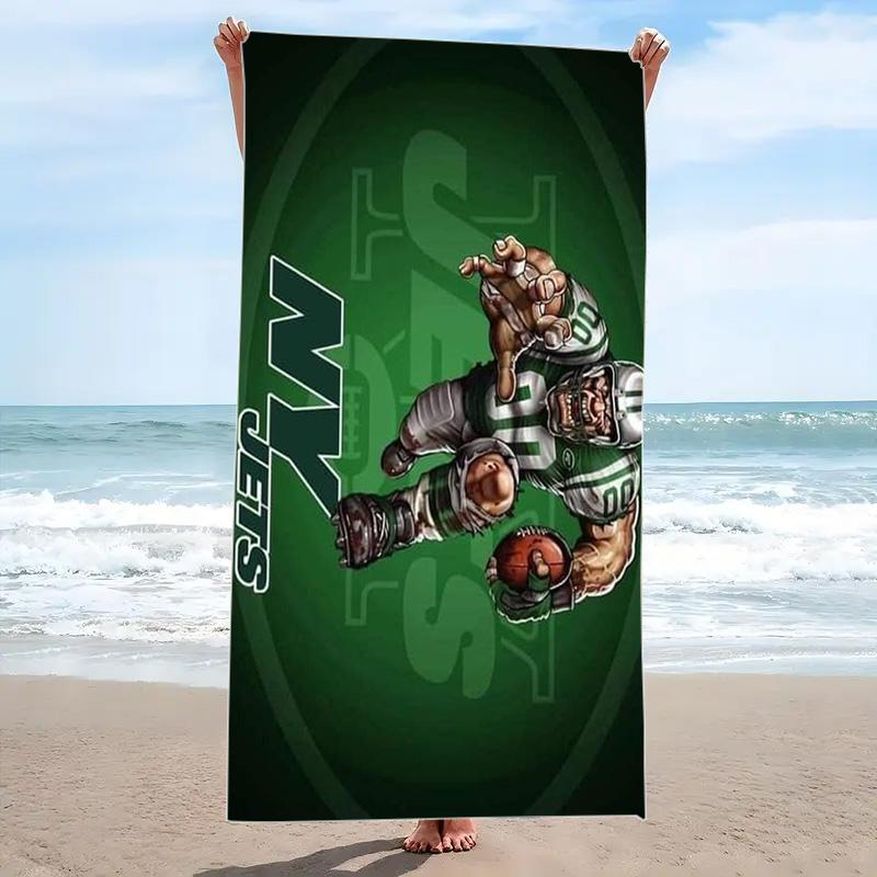 New York Jets Print Strandtuch, Großes Weiches Schnelltrocknendes Handtuch für Strand Camping Schwimmen