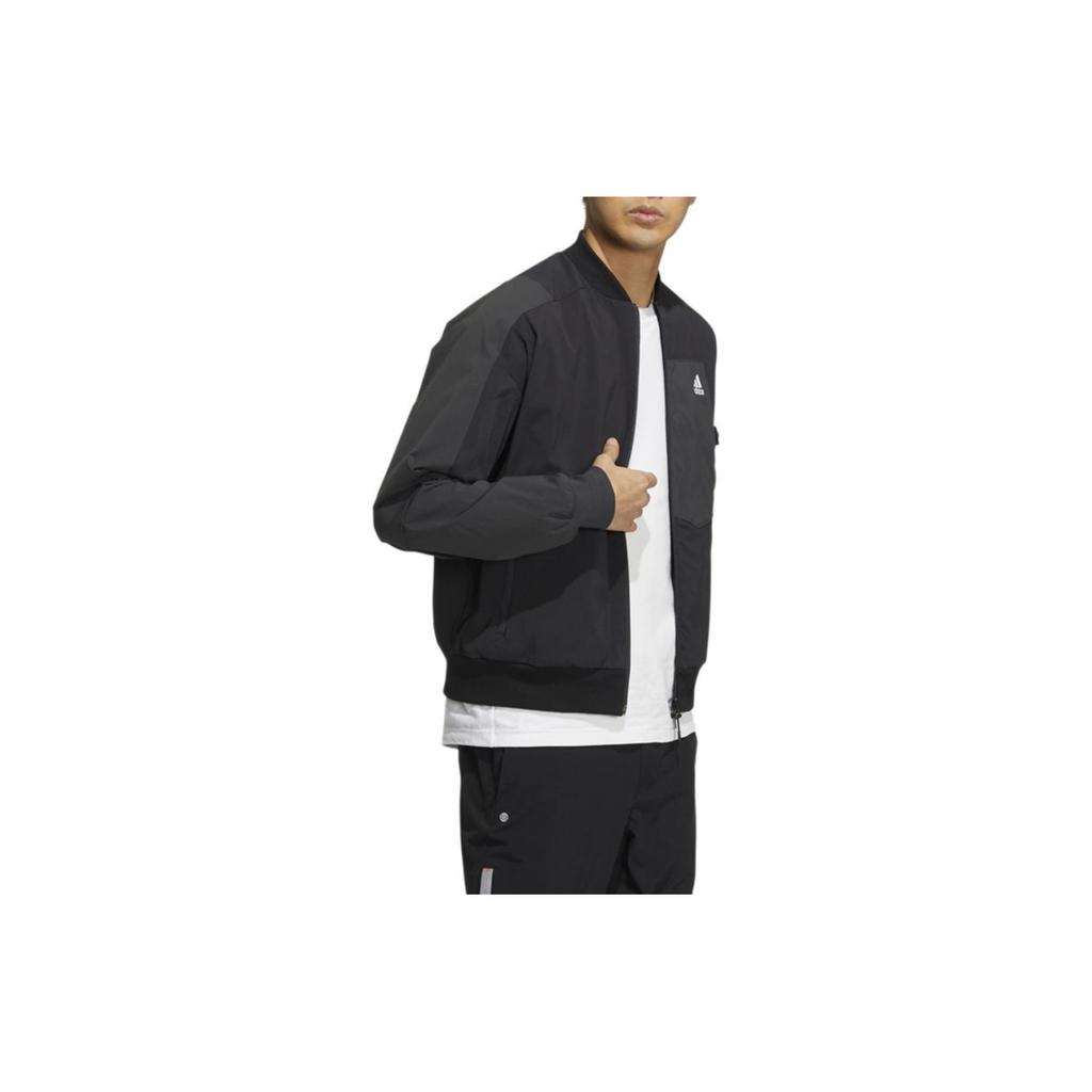 adidas Spliced Pocket Logo Print Sports Jacket Men Jackets Black HN9035
