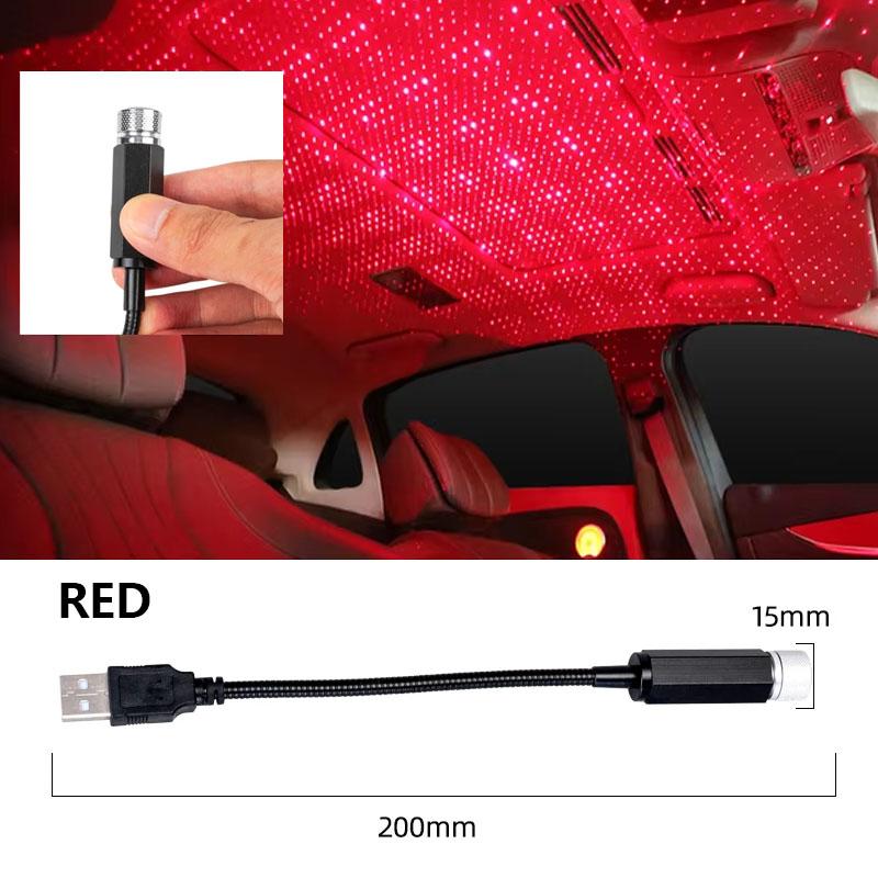 

LED Car Roof Star Night Light for USB Decorative Adjustable Auto Roof Room Ceiling Decor Projector Atmosphere Galaxy Lamp красный