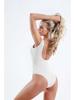 New European-American Women’s Solid Color Ribbed Backless Slimming One-Piece Swimsuit Bikini