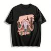Western Desert Cow Skull Print Retro Casual Short Sleeve Top Pure Cotton T-shirt