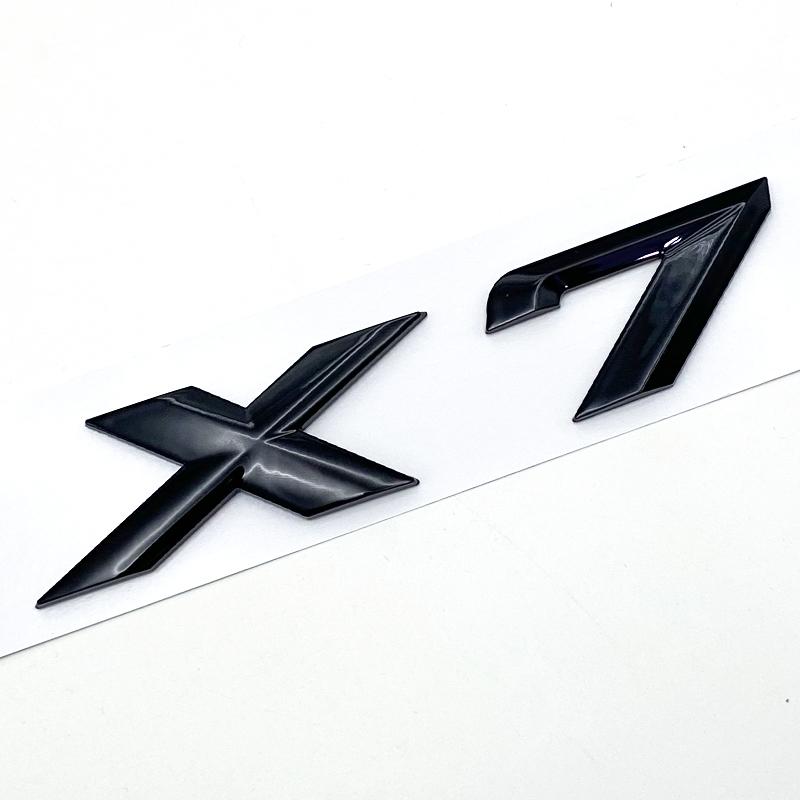 3D ABS Black Chrome Car Letters Rear Trunk Badge X7 Logo For BMW X7 Sticker Emblem X7 Lettering Accessories