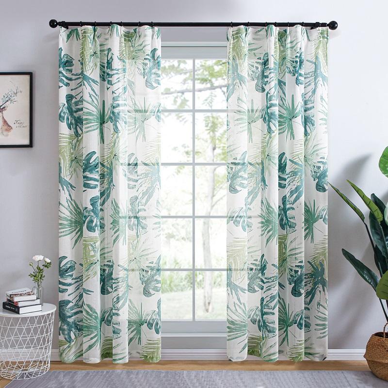 Topfinel Monstera Deliciosa Green Leaves Sheer Curtains For Living Room Bedroom Plant Voile Tulle Kitchen At Affordable S Free Real Reviews With Photos Joom Sheer Curtains For Living Room Bedroom, Blue And Green Kitchen Curtains