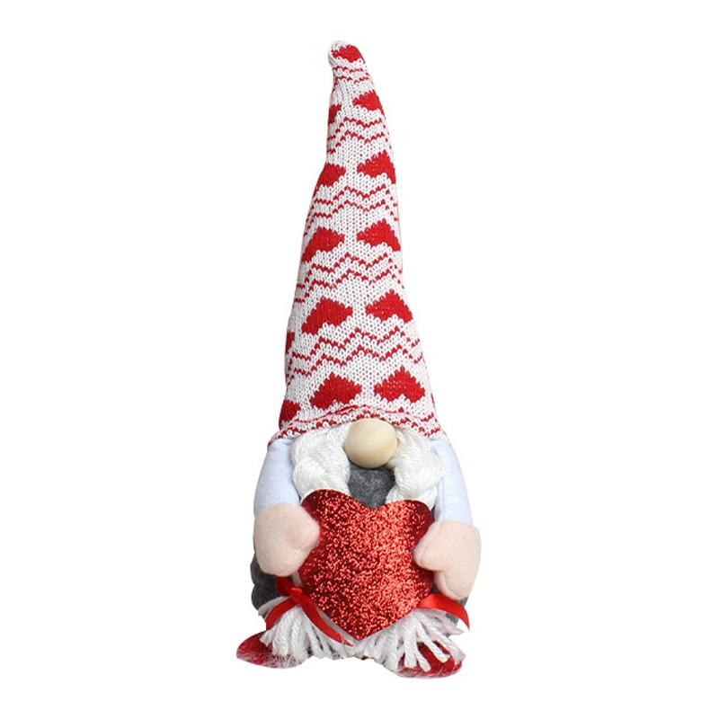 Valentine's Day Glitter Gnome Plush Elf Decorations Mr and Mrs Handmade Scandinavian Tomte for Valentine's Day Home Decoration