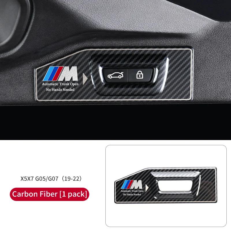 BAGI7 2026 Car Sticker Car Electric Tailgate Reminder Sticker Carbon Trunk Switch Cover For BMW X1 X2 X3 X4 X5 X6 X7 G05 G20 G30 6GT E
