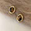 Trendy Tigers Eye Stone Metal Earrings For Women Lightweight Hypoallergenically Jewelry Ear Accessories Gift