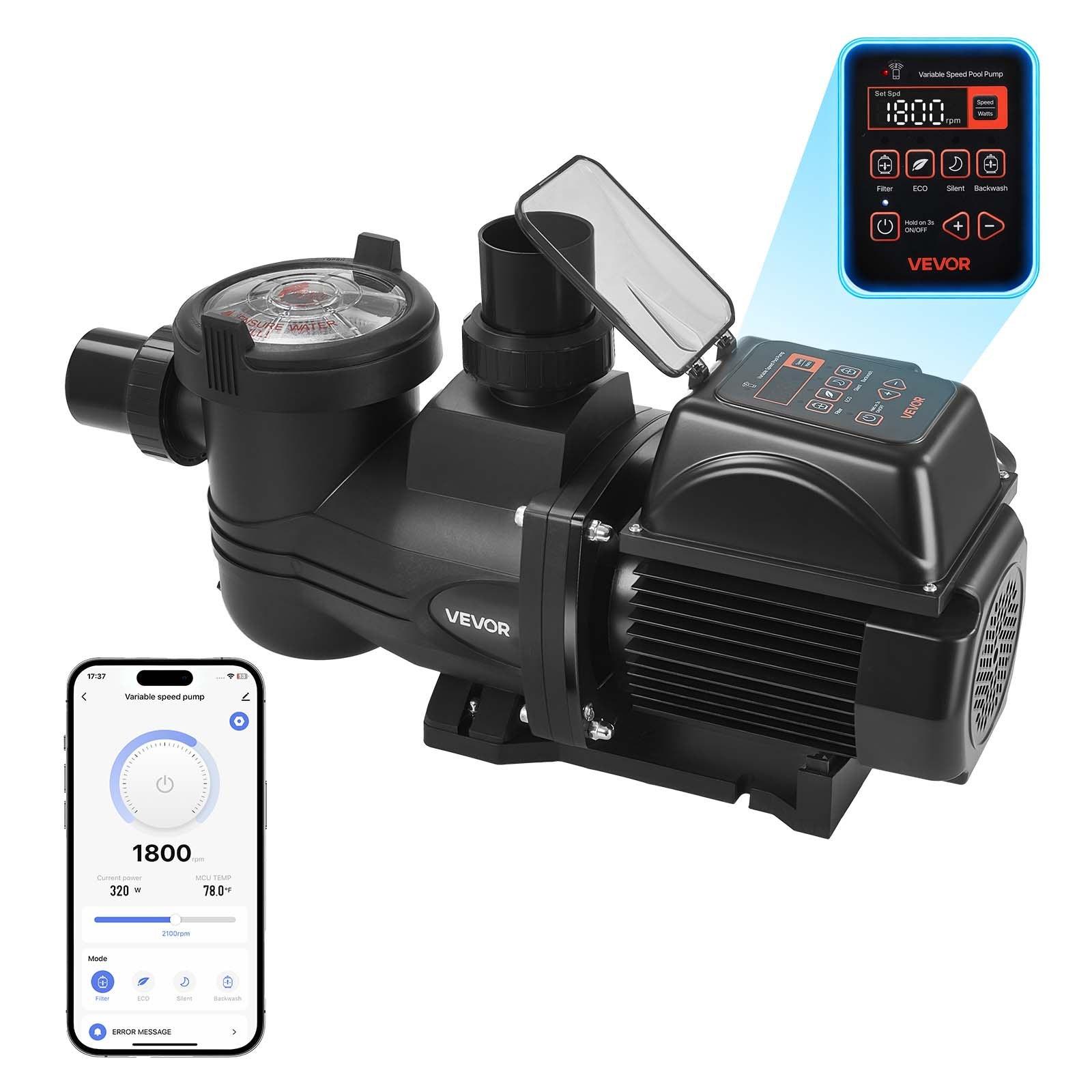 VEVOR Variable Speed Pool Pump, 1350W