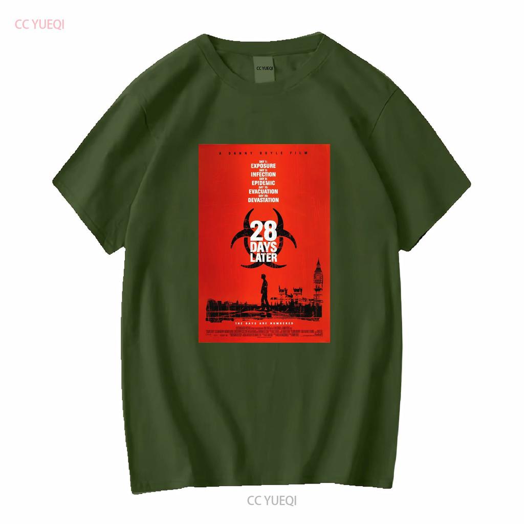 28 Days Later Movie Poster Fan T Shirt vintage Washed fashion Casual Unisex homme Stylish Comfortable Soft