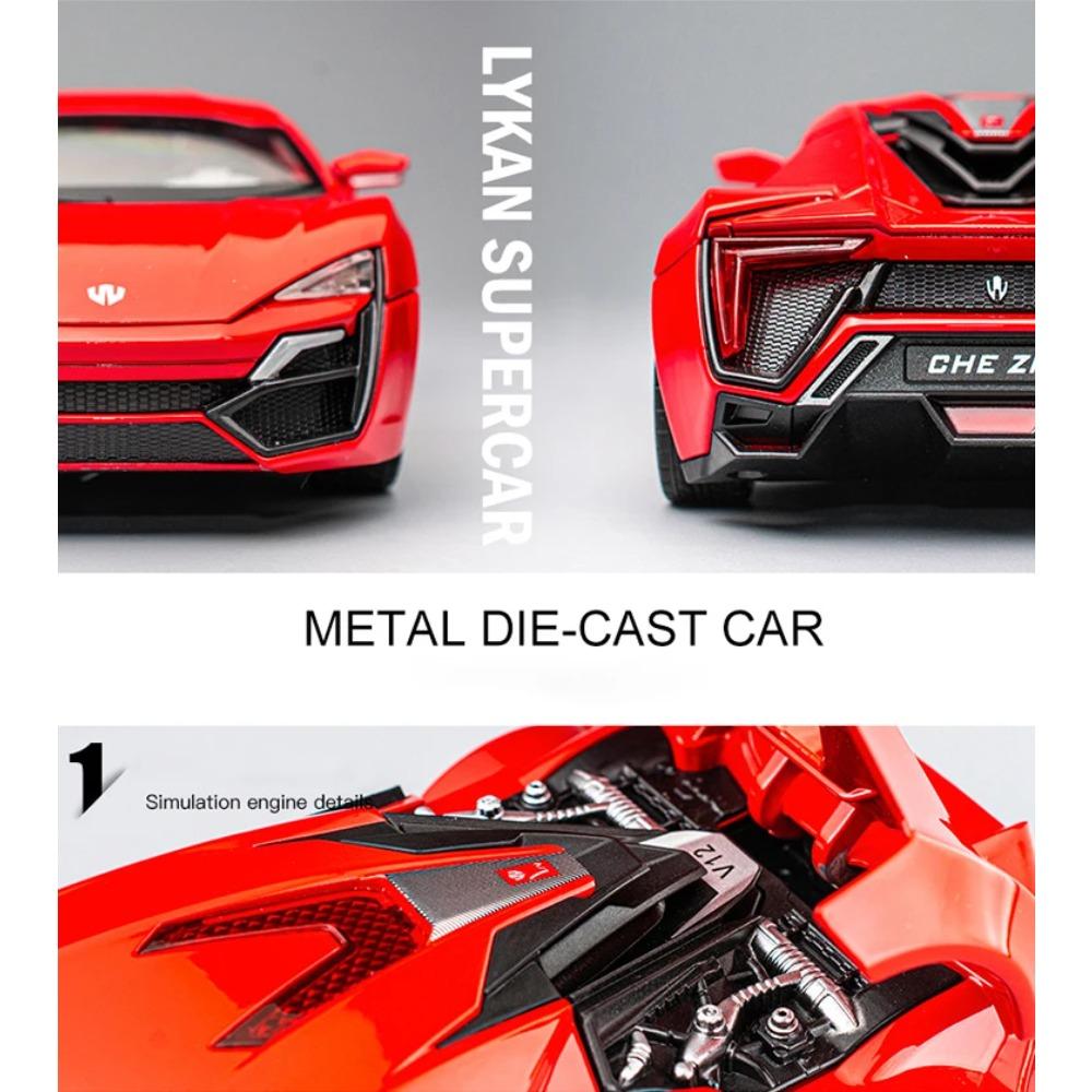 1/24 Lykan Hypersport Supercar Model Diecasts & Toy Vehicles Toy Car Metal Collection Toy Kid Toys for Children Kids Gifts