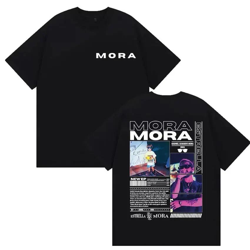 Rapper MORA Tour 2026 Merch T Shirt Men's Women Vintage High Quality Fashion T-shirts Hip Hop Clothing Oversized Cotton T-shirt