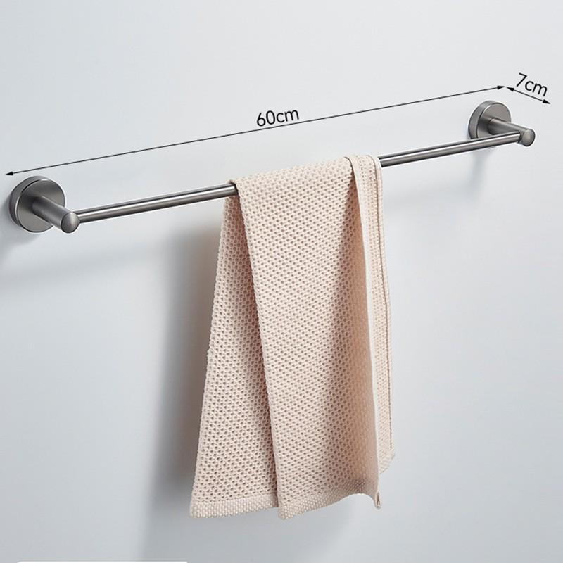 Stainless Steel Wall-Mounted Towel Rack with Storage Shelf, Punch-Free Installation