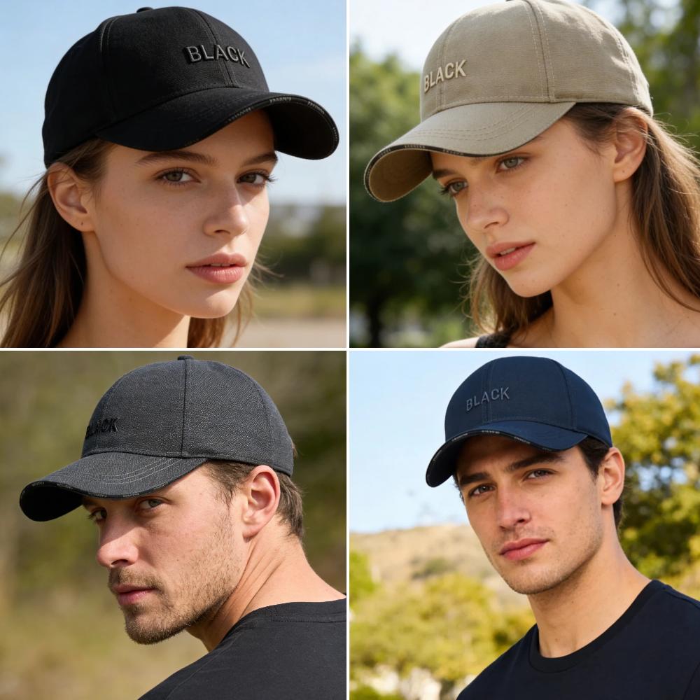 Unisex Summer Cap Classic BLACK Embroidered Baseball Cap For Men & Women Outdoor Sports Cap Daily Wear Hats