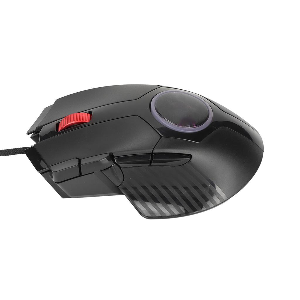 Gaming-Maus Kabelgebunden 8 Tasten RGB-Lichteffekt 6 Einstellbare DPI Gebogen Ergonomisch Shortcut Multifunktionstaste Computermaus Schwarz