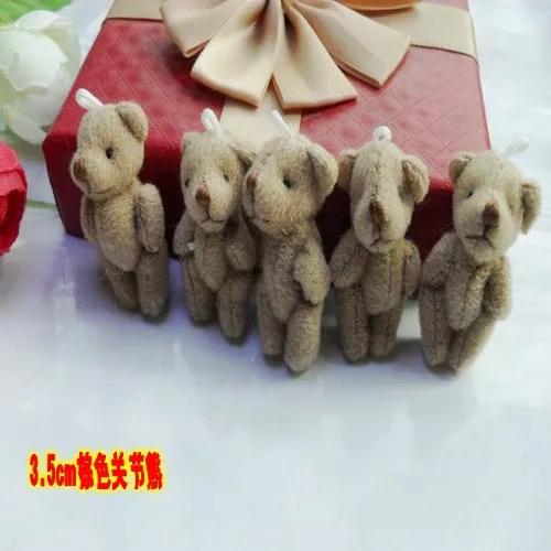 S Kawaii Kleine Beren Pluche Speelgoed 4cm Mini Teddybeer Gevulde Pluche Poppen Voor Meisje Sleutelhanger Gewricht Beweegbare Beer Kinderen Cadeau black
